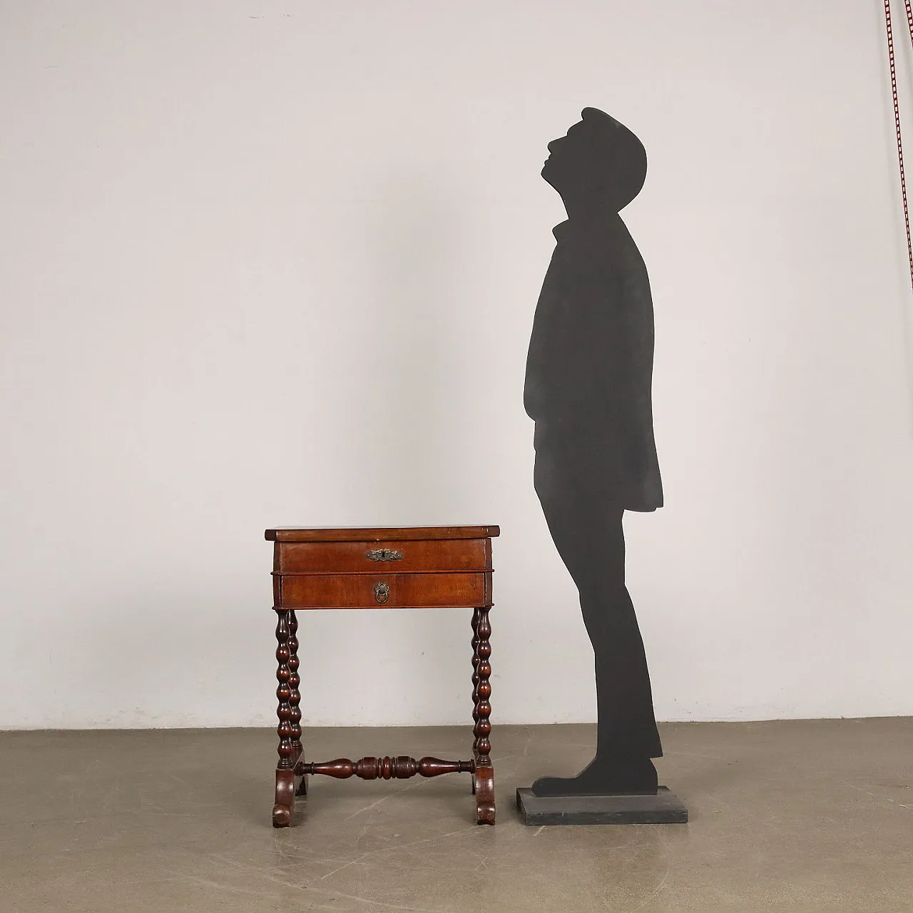 Umbertine working table in walnut & poplar with mirror, 19th century 2