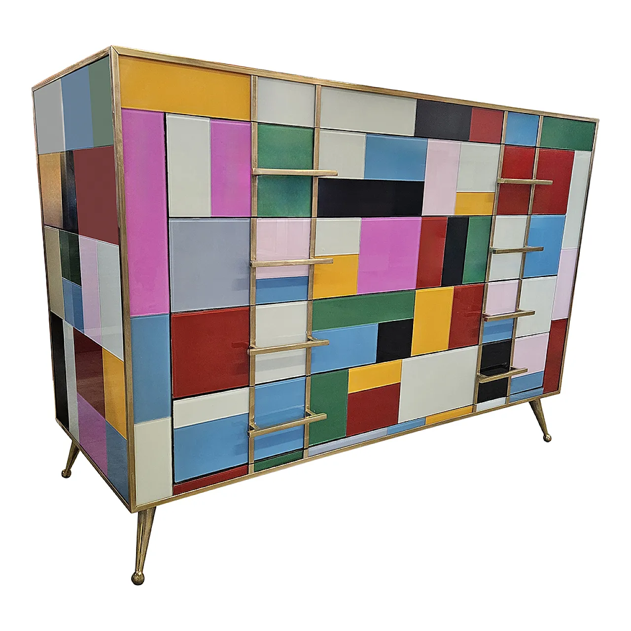 Comò 4 cassetti in vetro colorato 3
