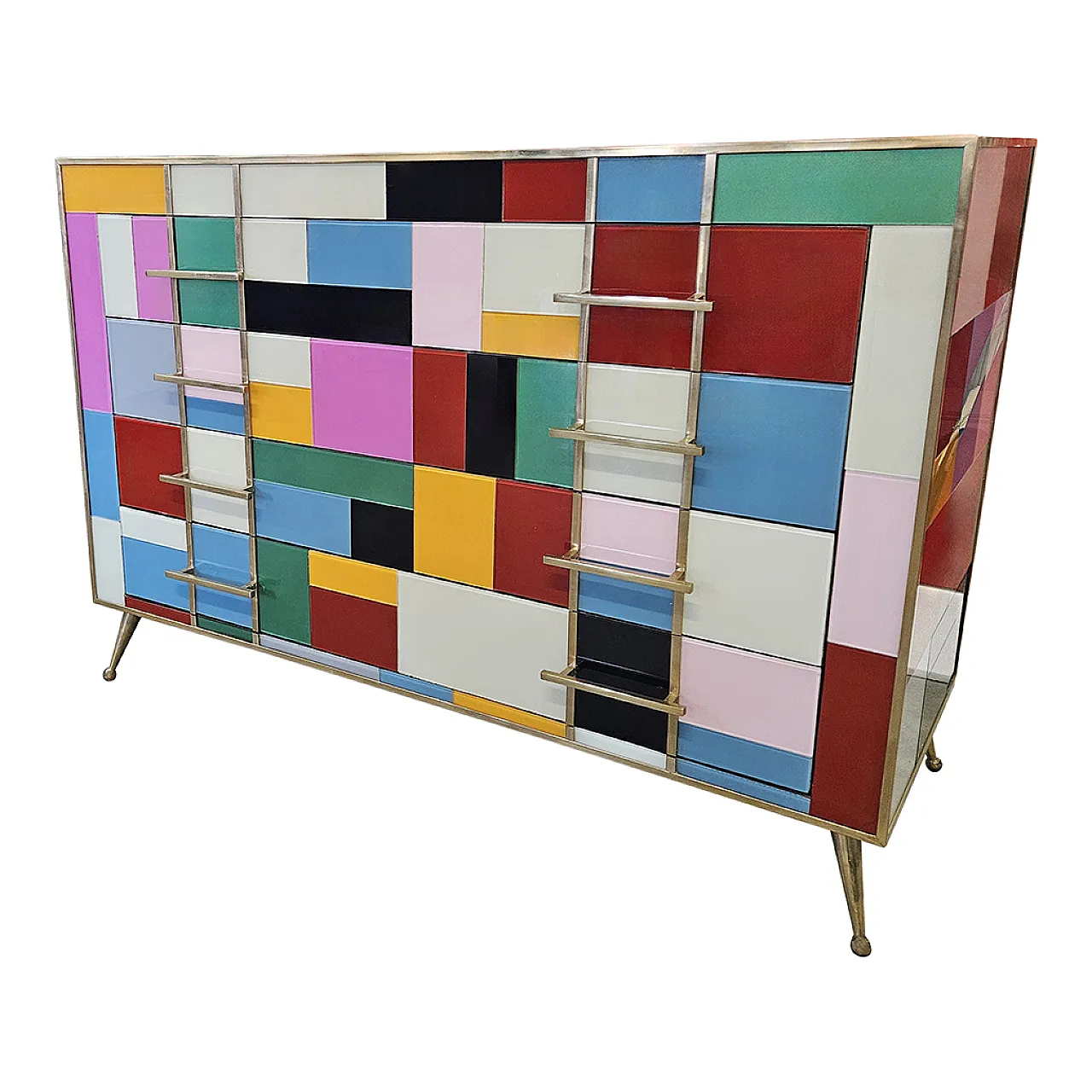 Comò 4 cassetti in vetro colorato 5