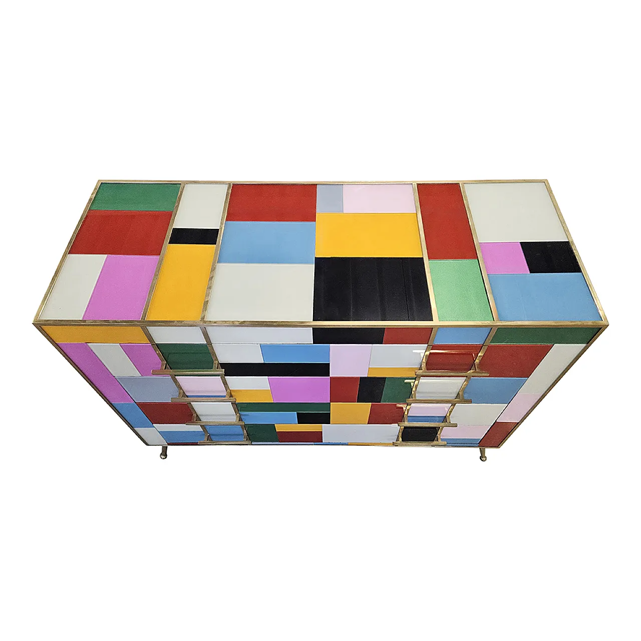 Comò 4 cassetti in vetro colorato 7