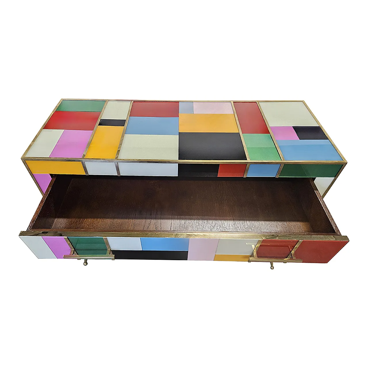 Comò 4 cassetti in vetro colorato 9