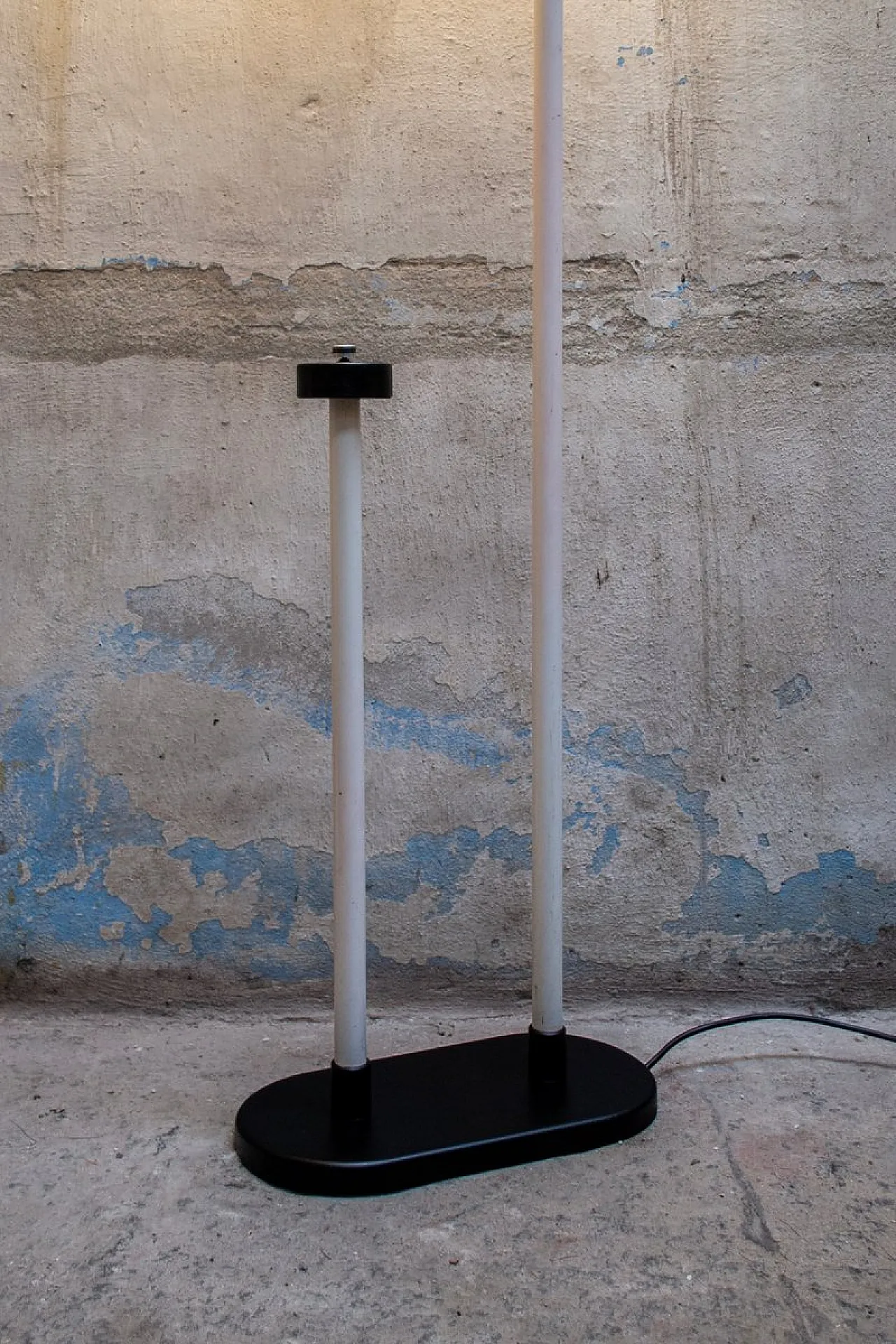Halogen floor lamp with glass and lacquered metal cone, 1970s 4