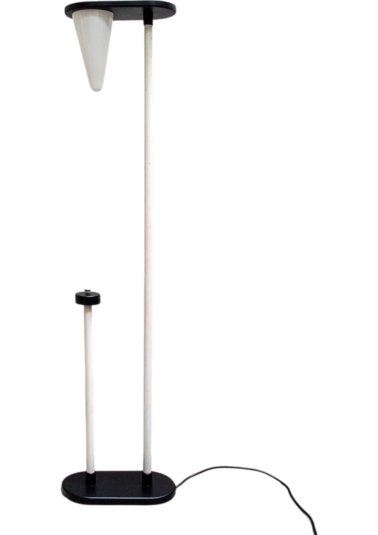 Halogen floor lamp with glass and lacquered metal cone, 1970s 6