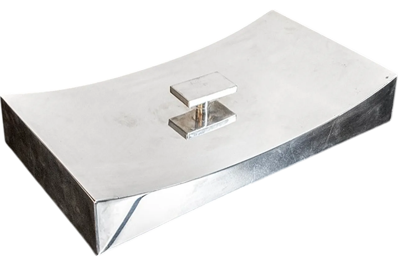 Scatola in metallo argentato, anni '70 7