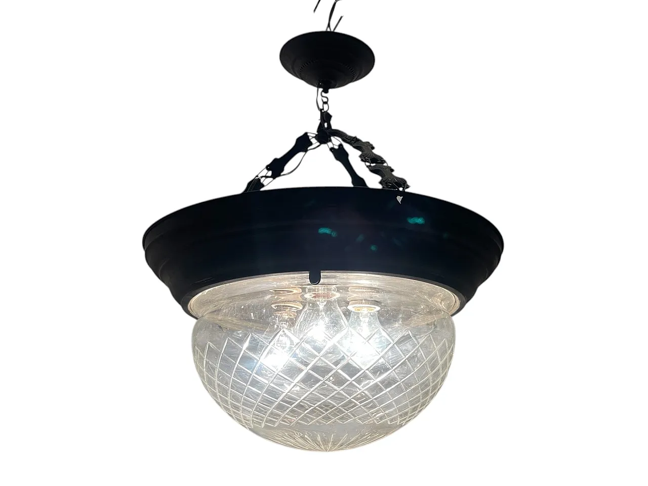 Bronze crystal light pendant, 40s 1
