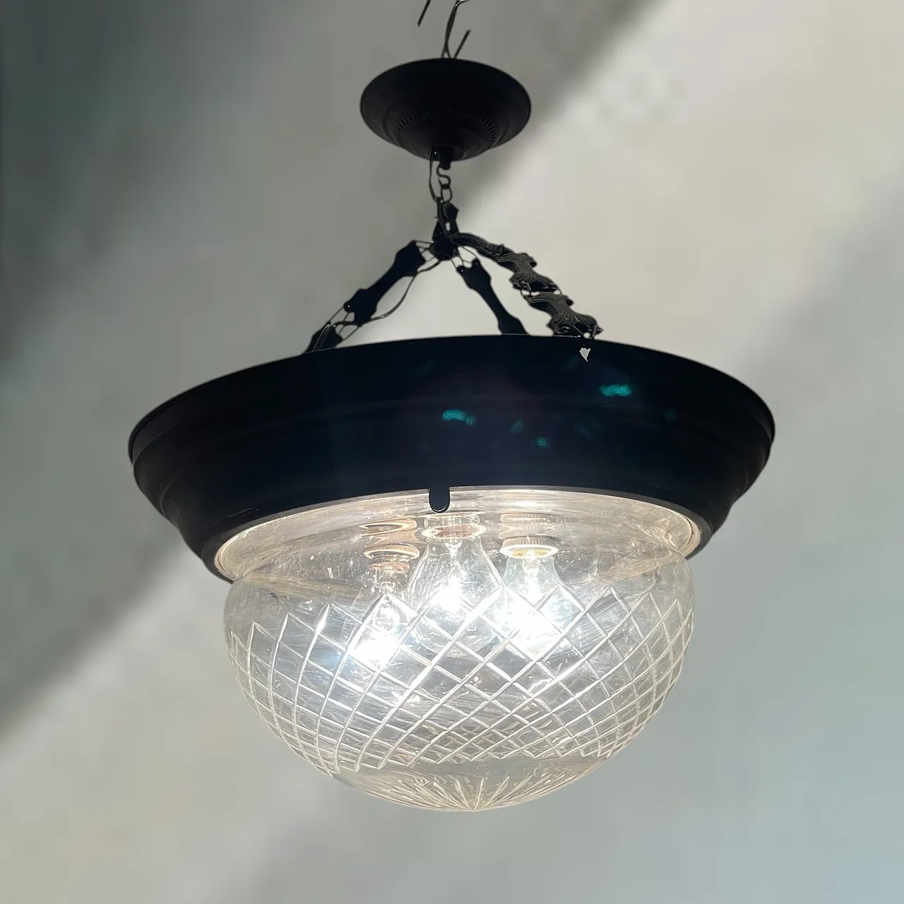 Bronze crystal light pendant, 40s 4