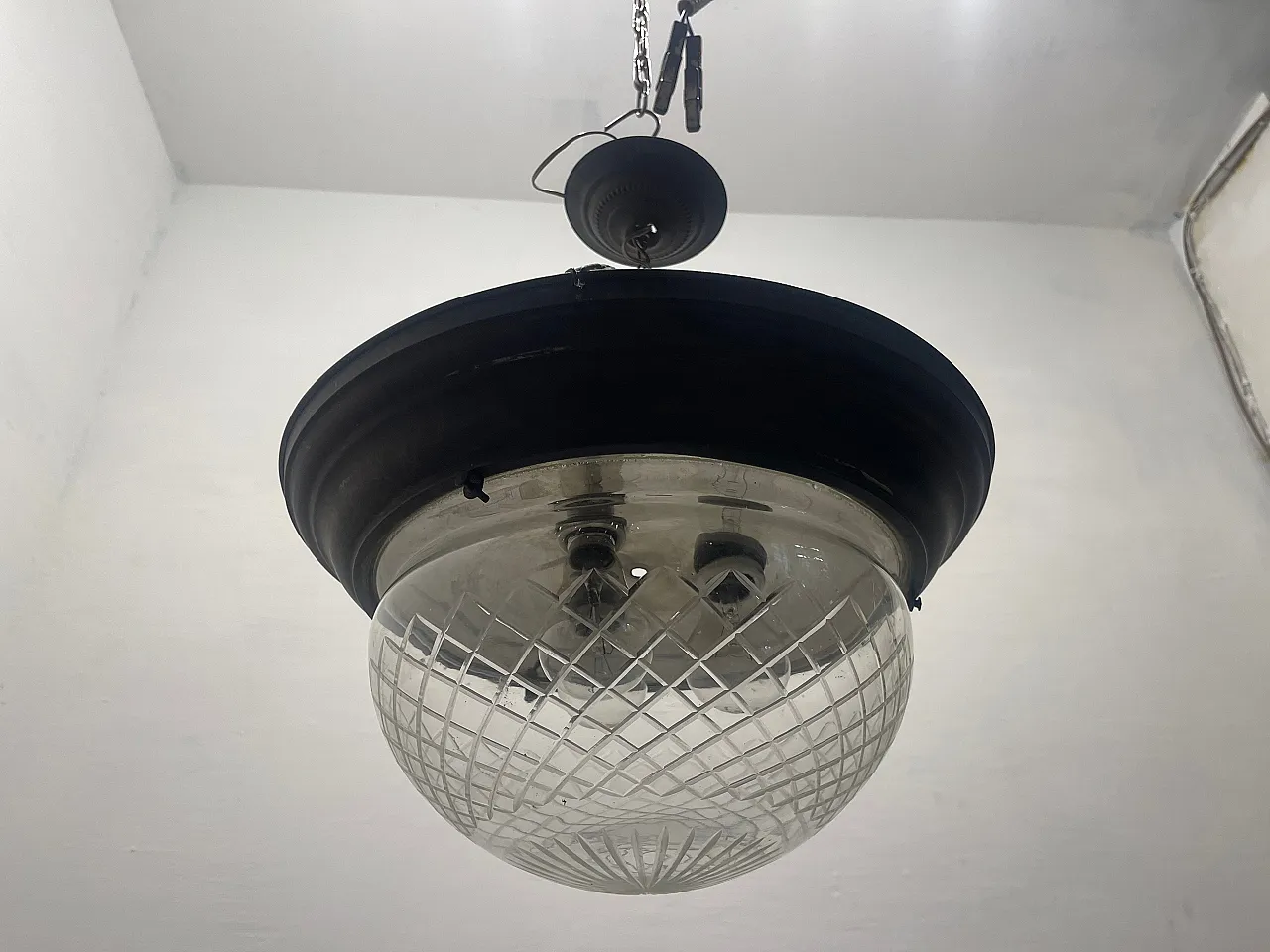 Bronze crystal light pendant, 40s 5