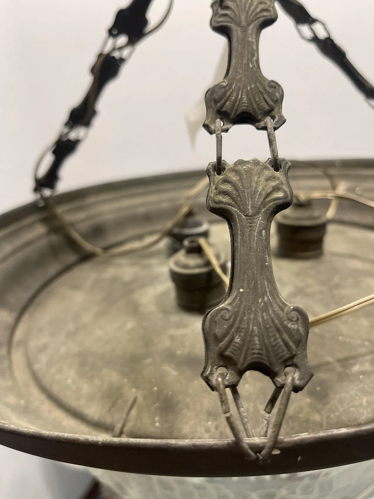 Bronze crystal light pendant, 40s 8