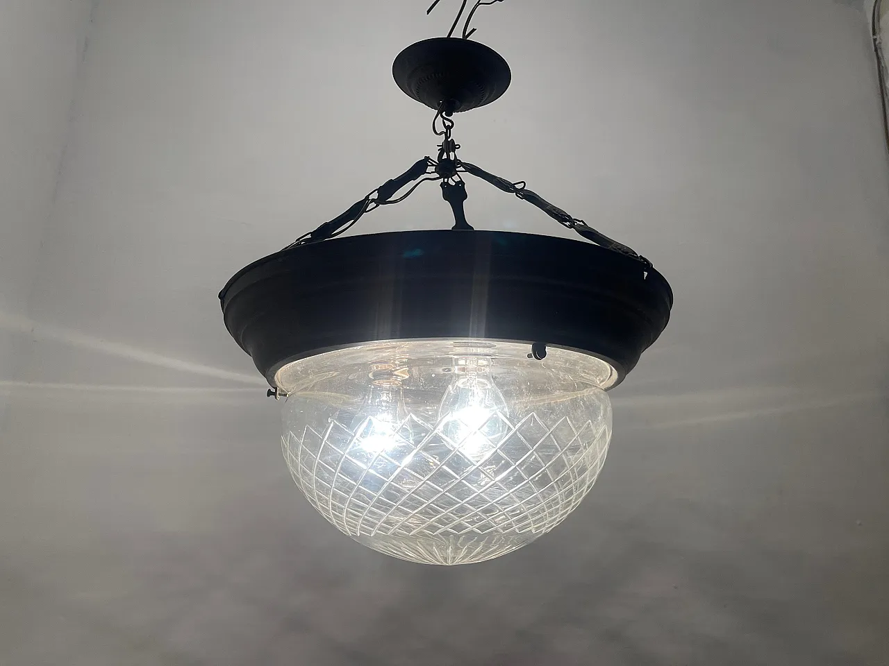 Bronze crystal light pendant, 40s 10