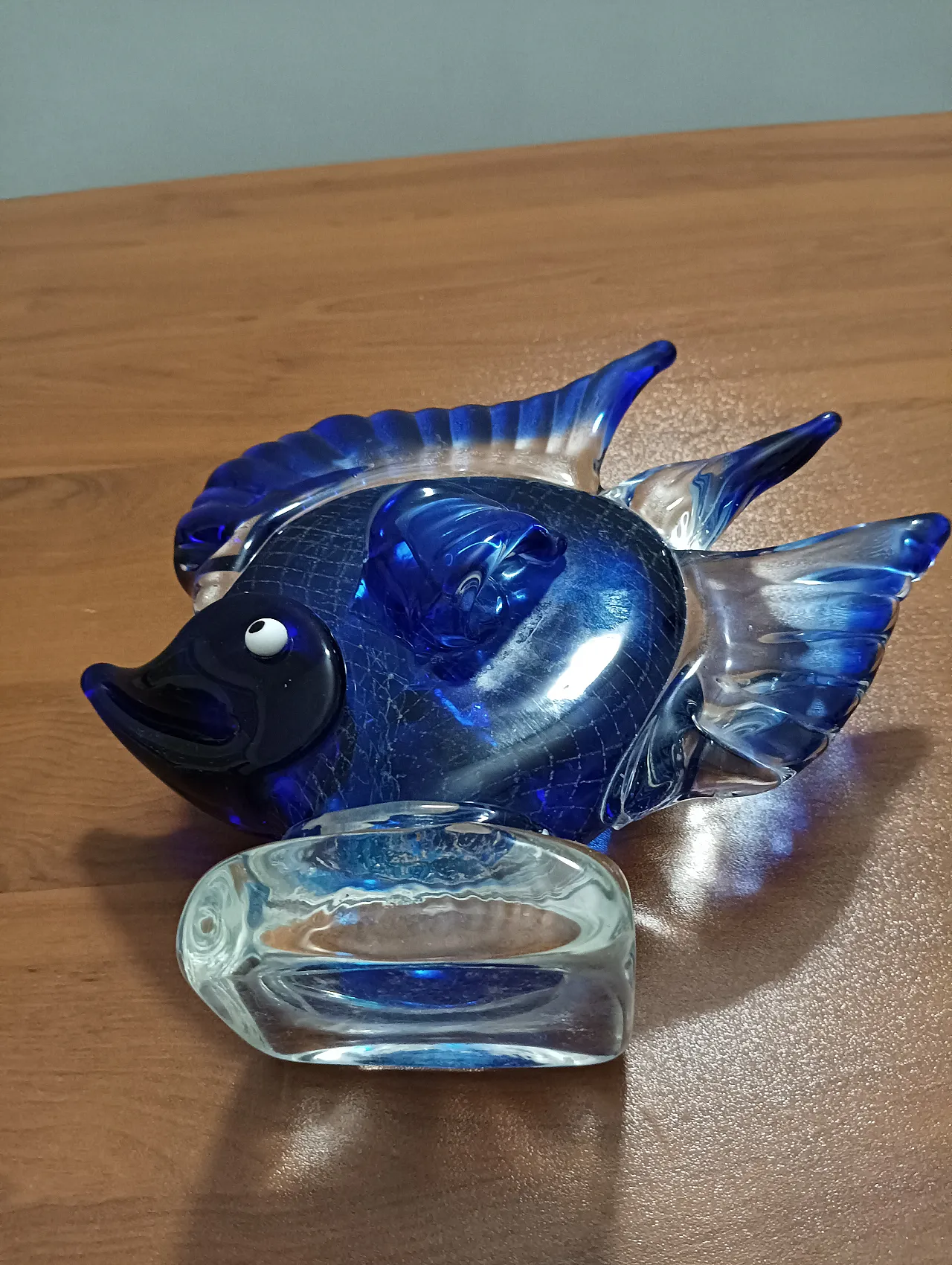 Glass sculpture blue fish, 70s 4