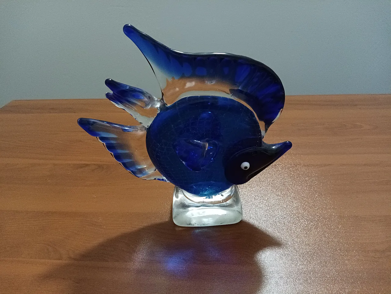 Glass sculpture blue fish, 70s 5