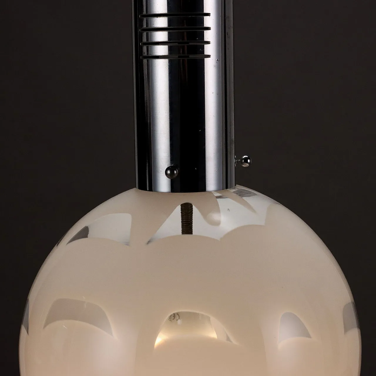 Blown glass and aluminium ceiling lamp, late 20th century 5