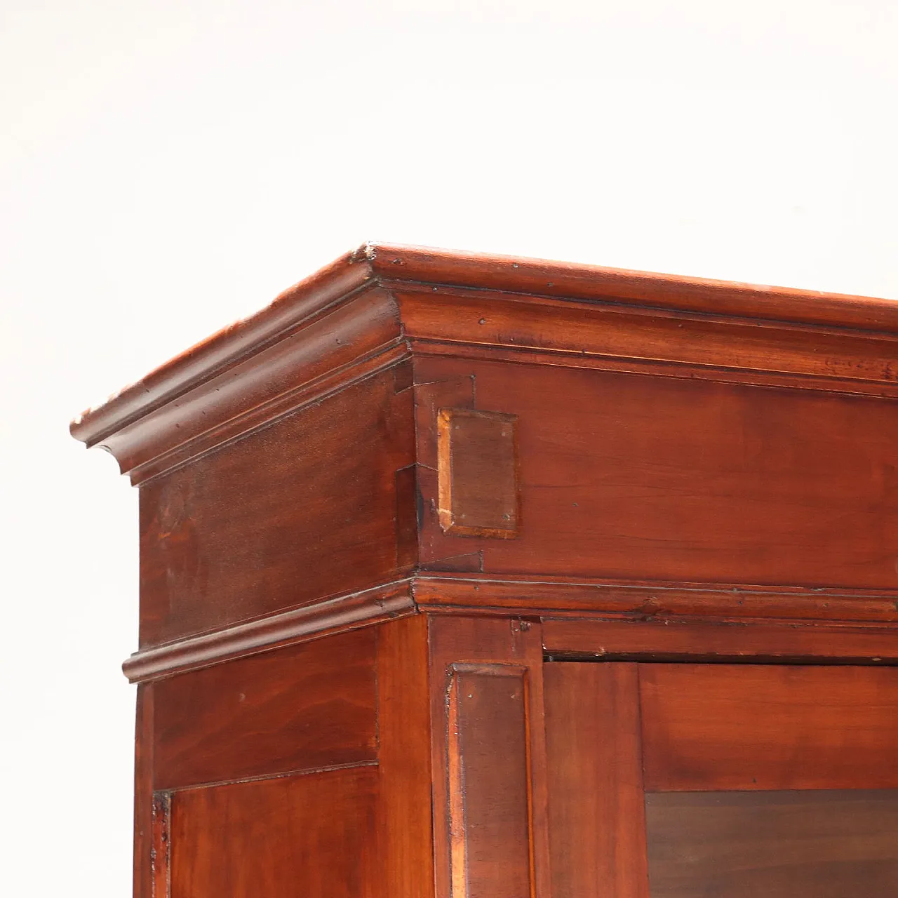 Cherrywood bookcase with drawers and glass doors 4