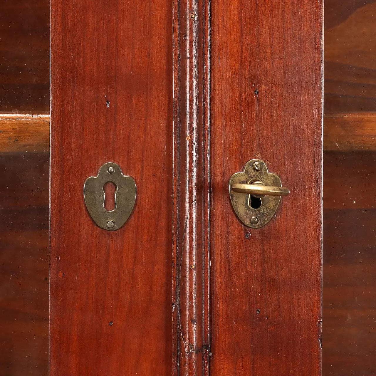 Cherrywood bookcase with drawers and glass doors 5
