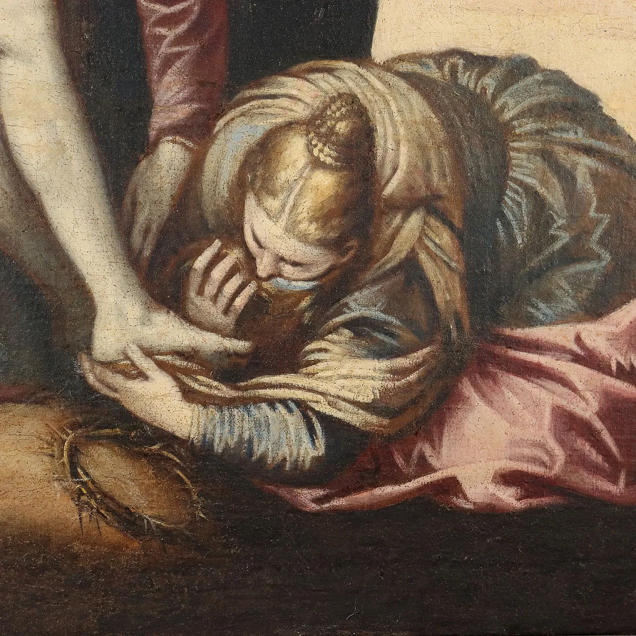 The deposition of christ, oil on canvas, 17th century 4