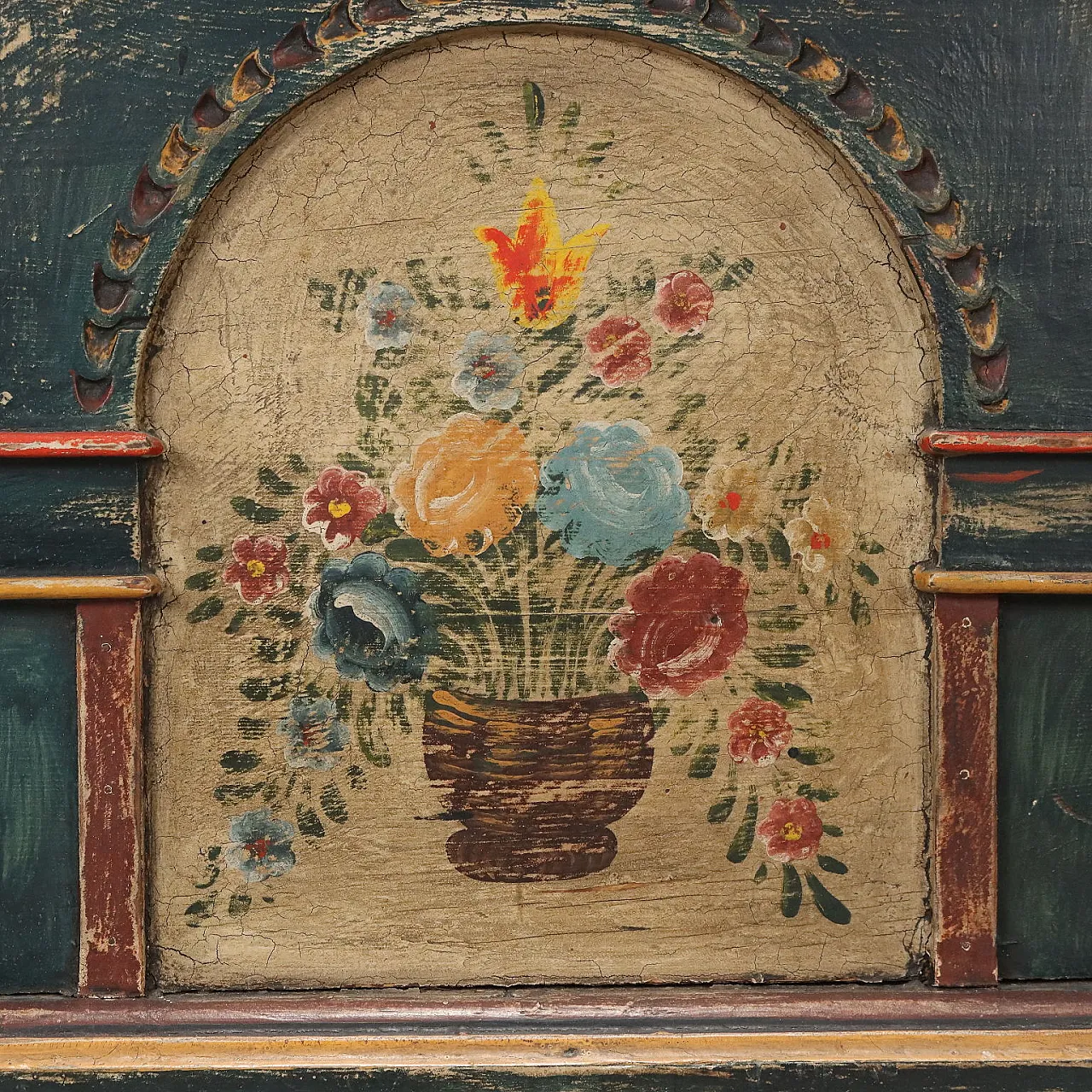 Cassapanca dipinta in legno, '900 6