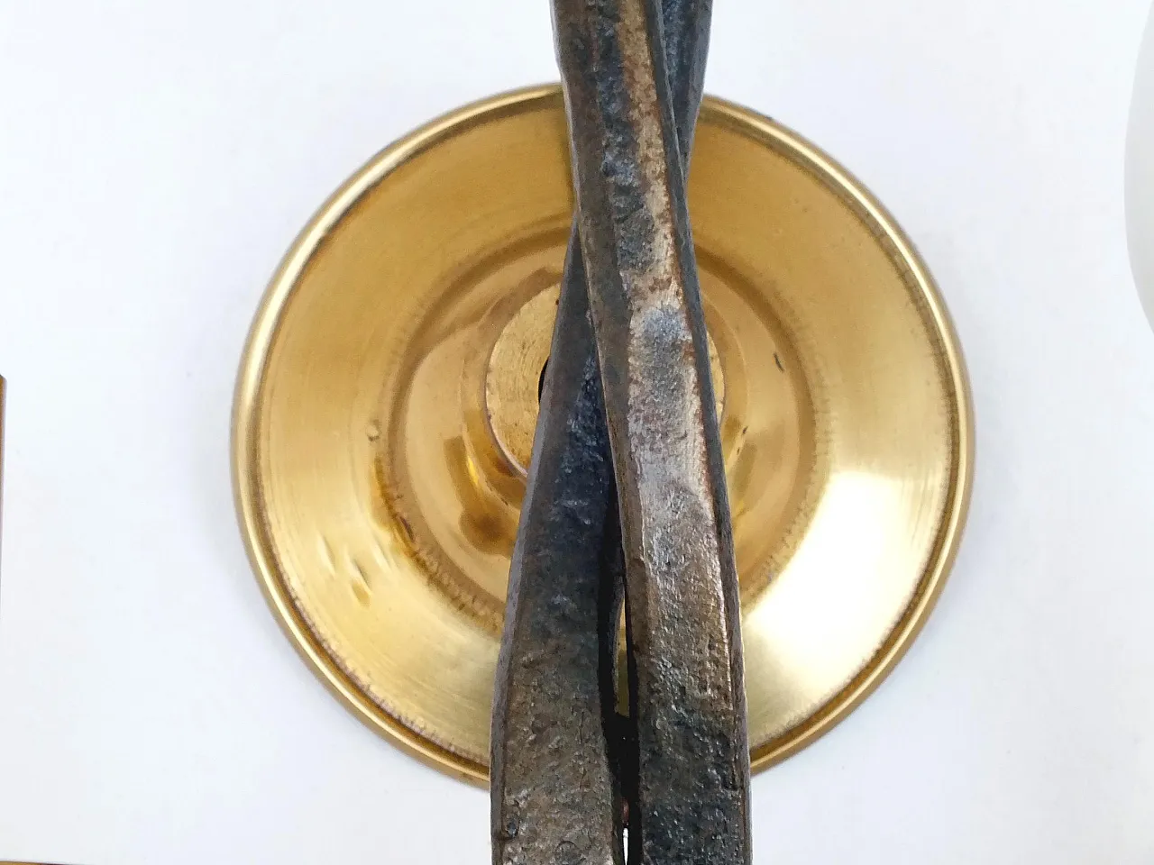 Brass and wrought iron wall lamp by Ciani Firenze, 1980s 7