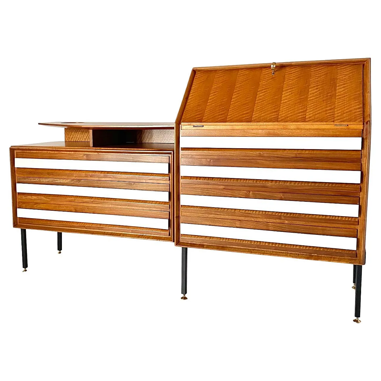 Credenza con cassetti in noce e formica di Permanente Cantu, anni '60 2