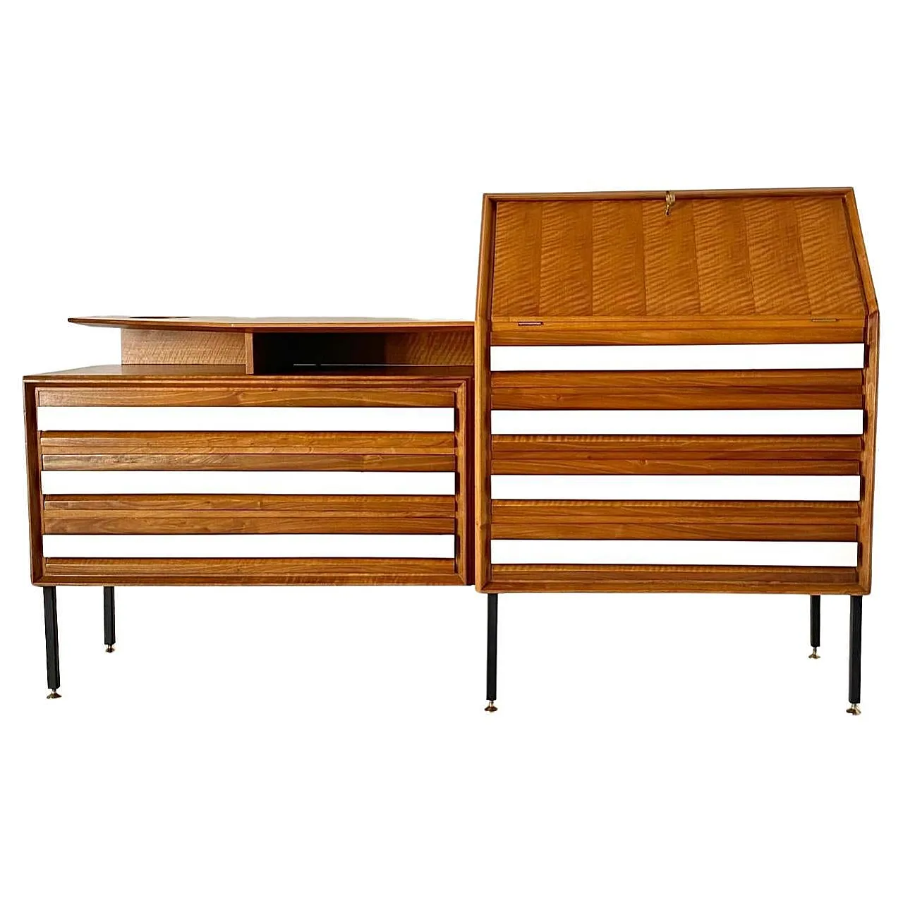 Credenza con cassetti in noce e formica di Permanente Cantu, anni '60 3