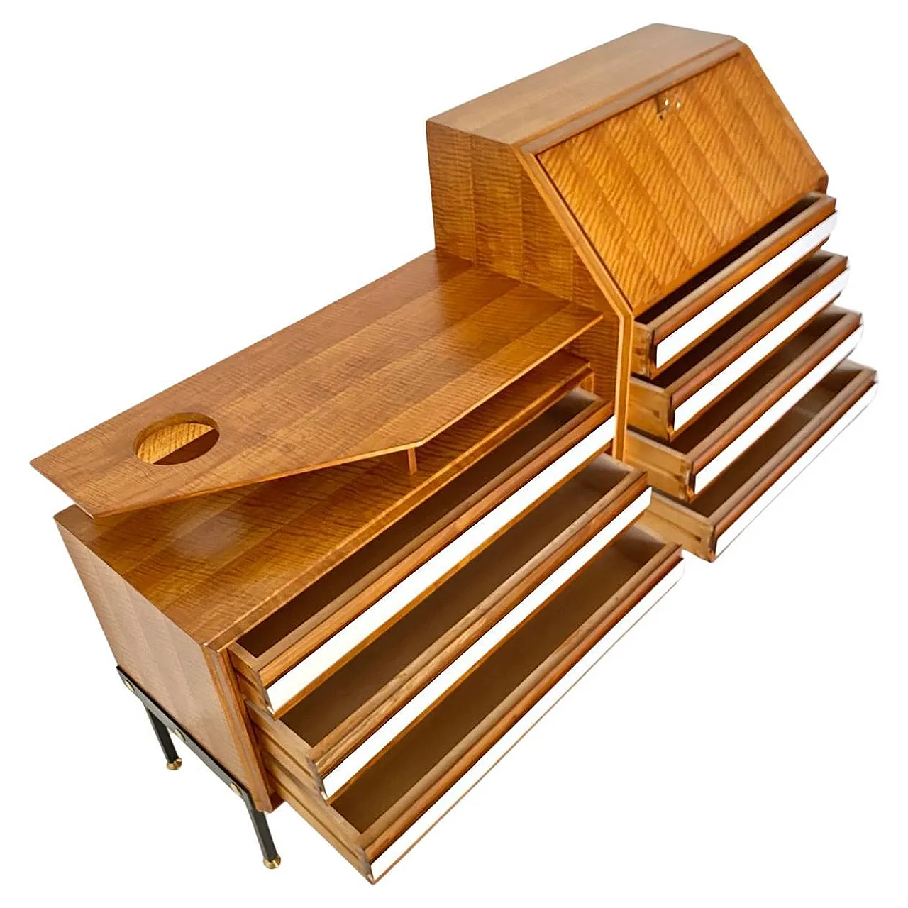 Credenza con cassetti in noce e formica di Permanente Cantu, anni '60 5