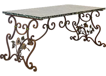 Wrought iron table in Louis XV style 60s