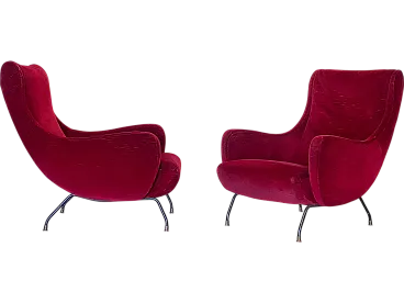 Couple of armchairs Augusto Bozzi for Saporiti 1950s