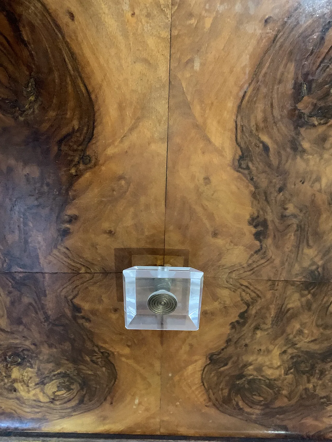 Sideboard in walnut with marble top & crystal handles, 1940s 16