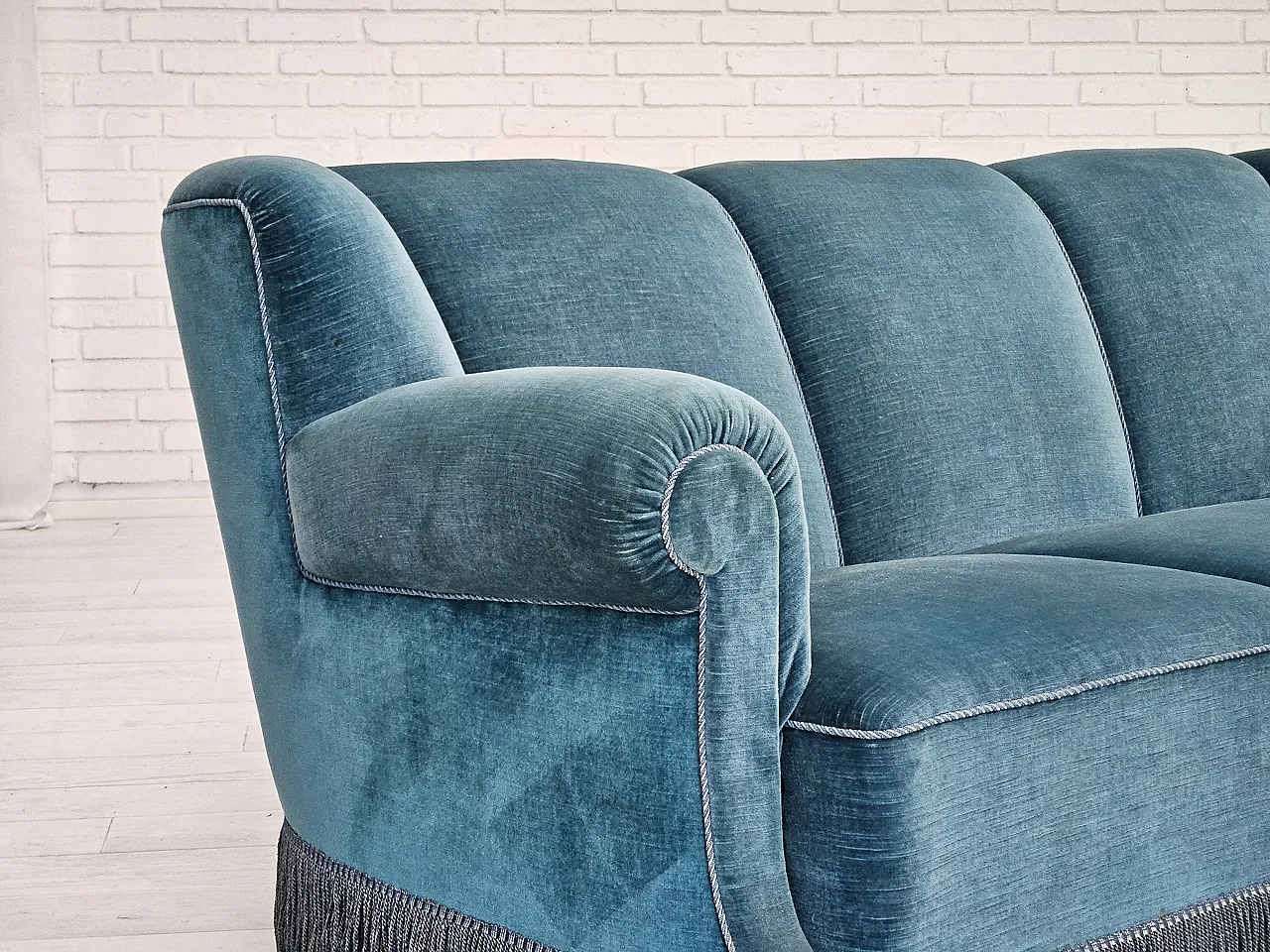 Danish 3-seater sofa in velour, 1960s 3