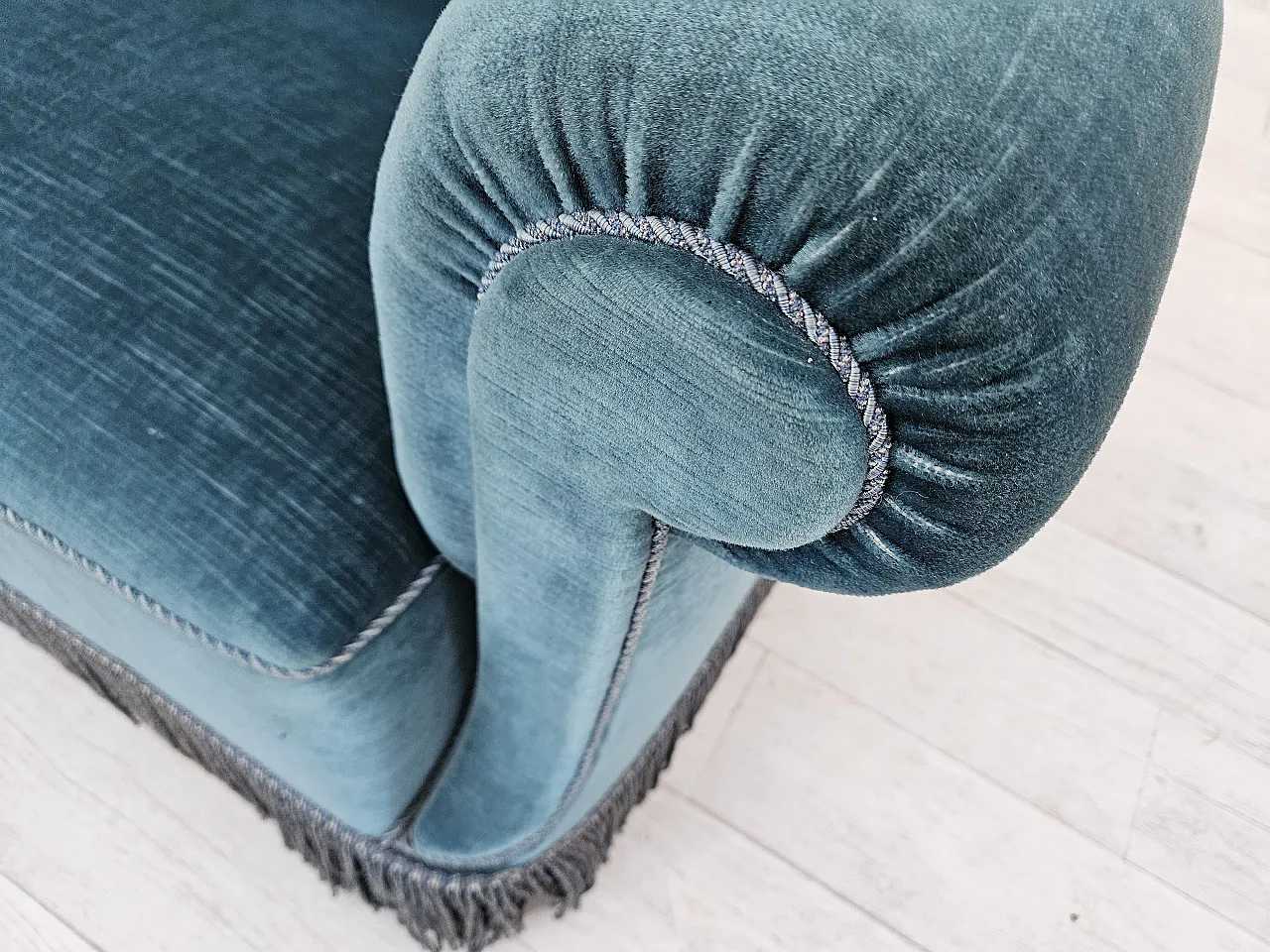 Danish 3-seater sofa in velour, 1960s 5