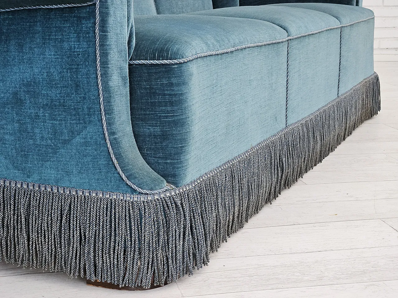 Danish 3-seater sofa in velour, 1960s 8