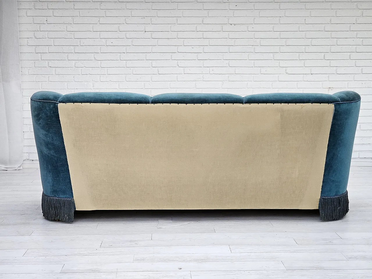 Danish 3-seater sofa in velour, 1960s 14