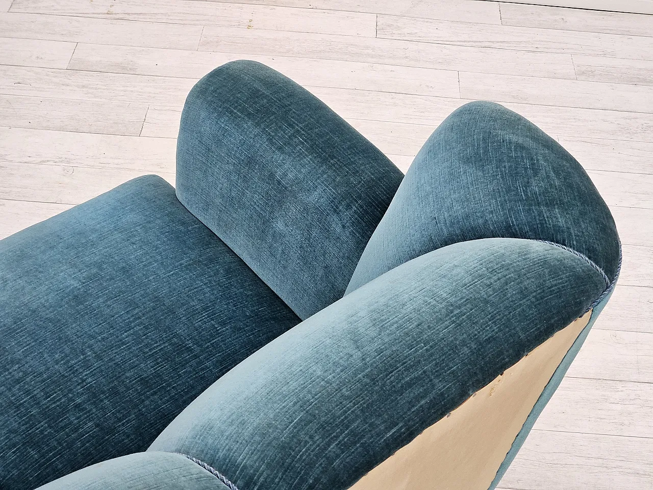 Danish 3-seater sofa in velour, 1960s 16