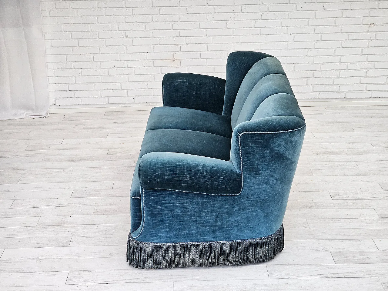 Danish 3-seater sofa in velour, 1960s 17