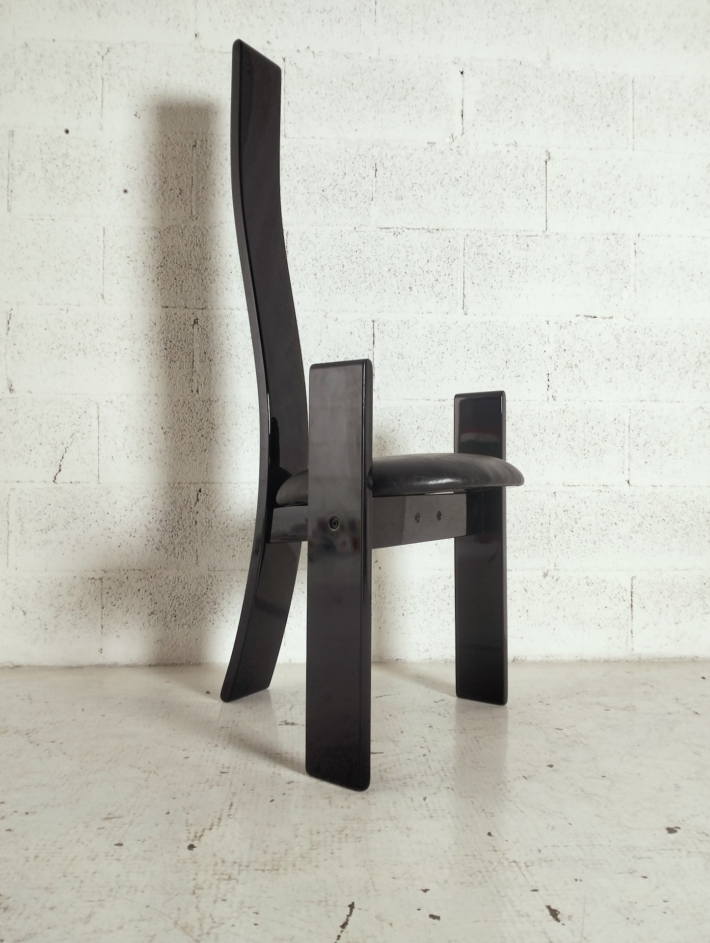 Golem glossy lacquered chair by Vico Magistretti for Poggi, 1960s