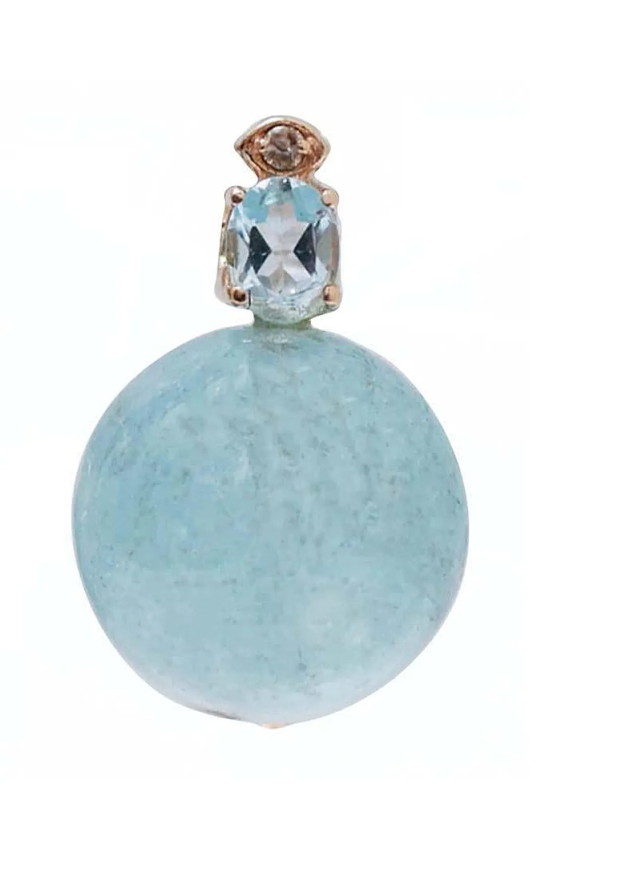 Gold earring, aquamarine, topaz, diamonds, 2000s 2