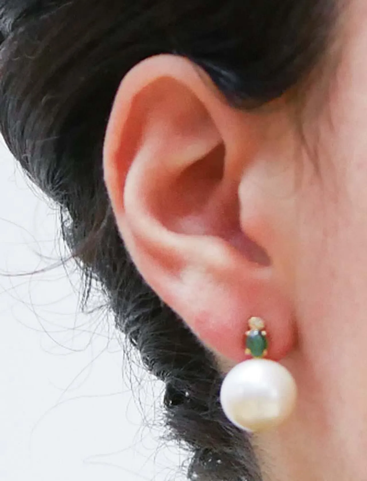Earrings with pearls, emeralds, diamonds and pink gold, 2000s 5