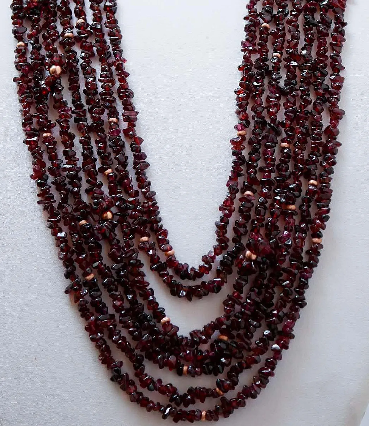Garnets, multi-strands necklace, 1970s 2