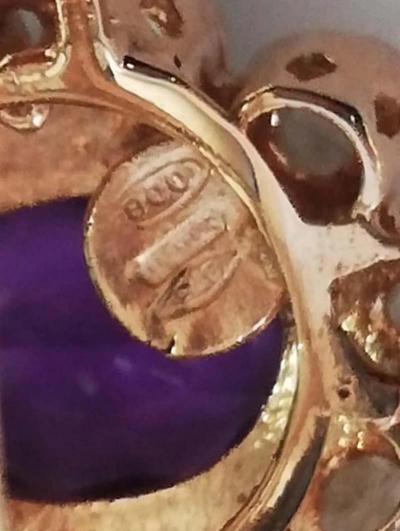 Anello floreale in ametista, diamanti, oro rosa e argento, anni '70 6