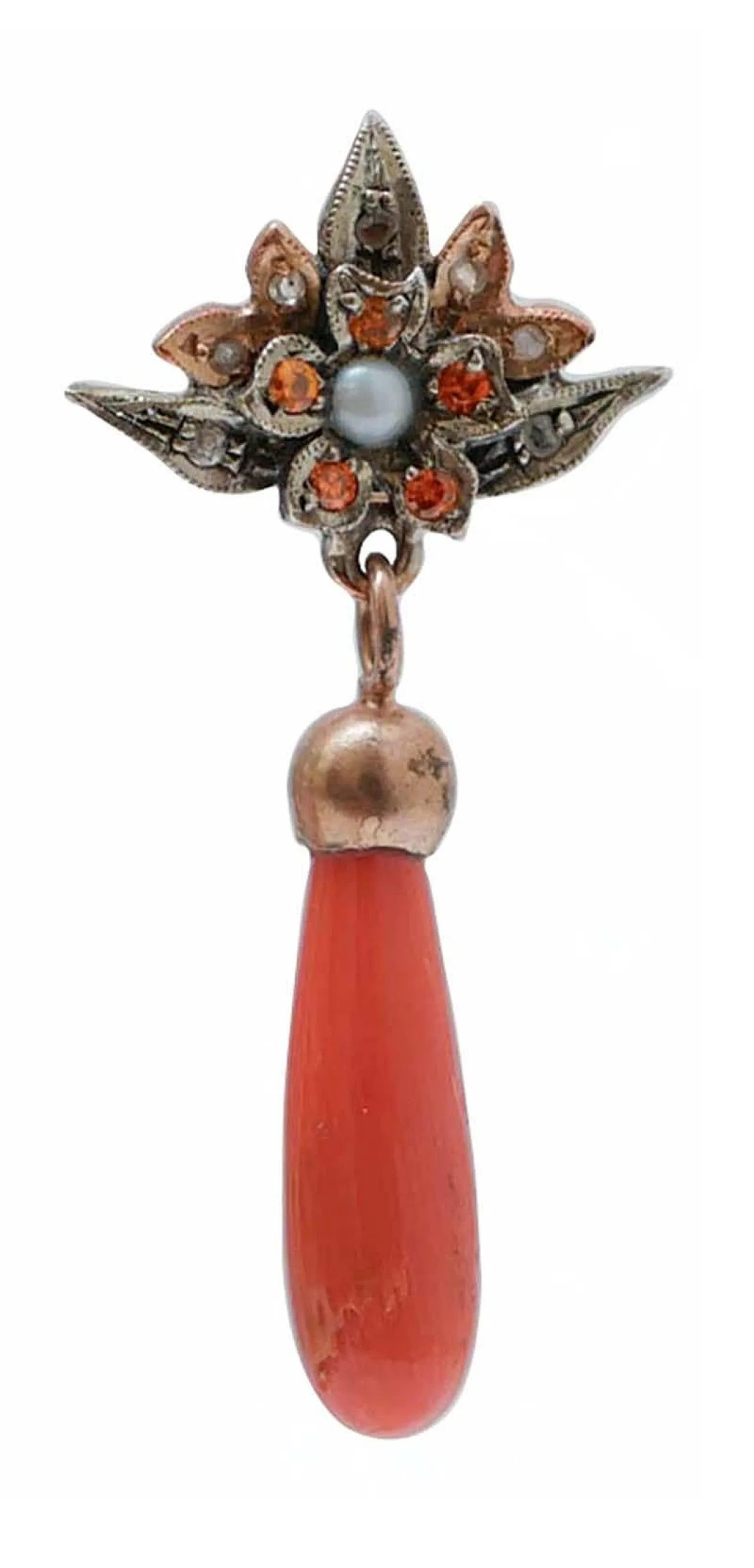 Earrings in coral, diamonds, stones, pearls, gold and silver, 1950s 2
