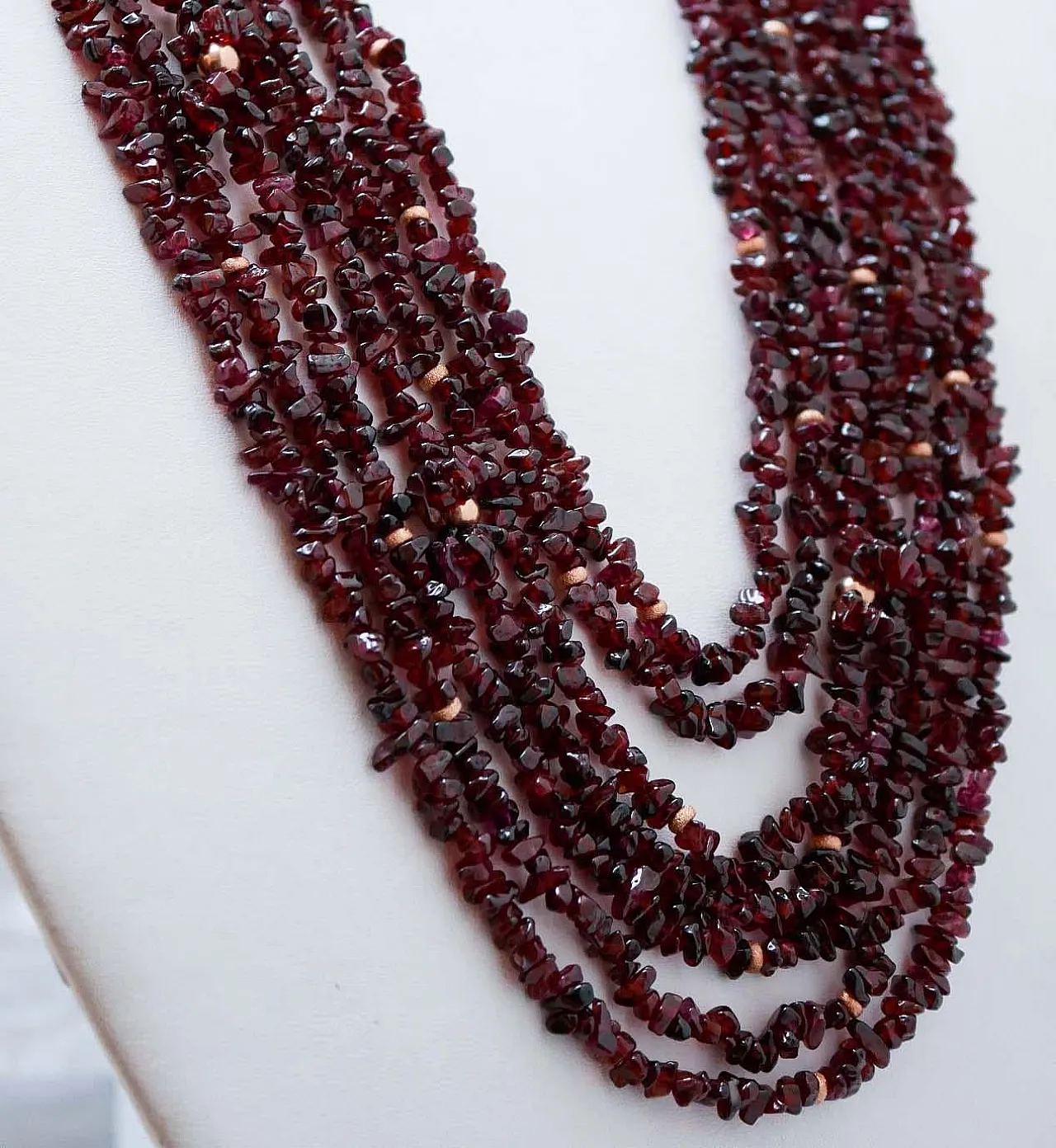 Garnets, multi-strands necklace, 1970s 3