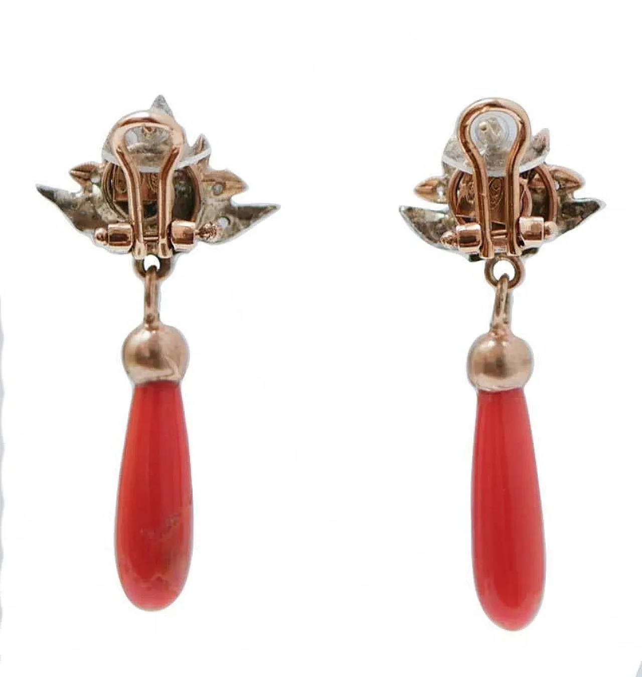 Earrings in coral, diamonds, stones, pearls, gold and silver, 1950s 3