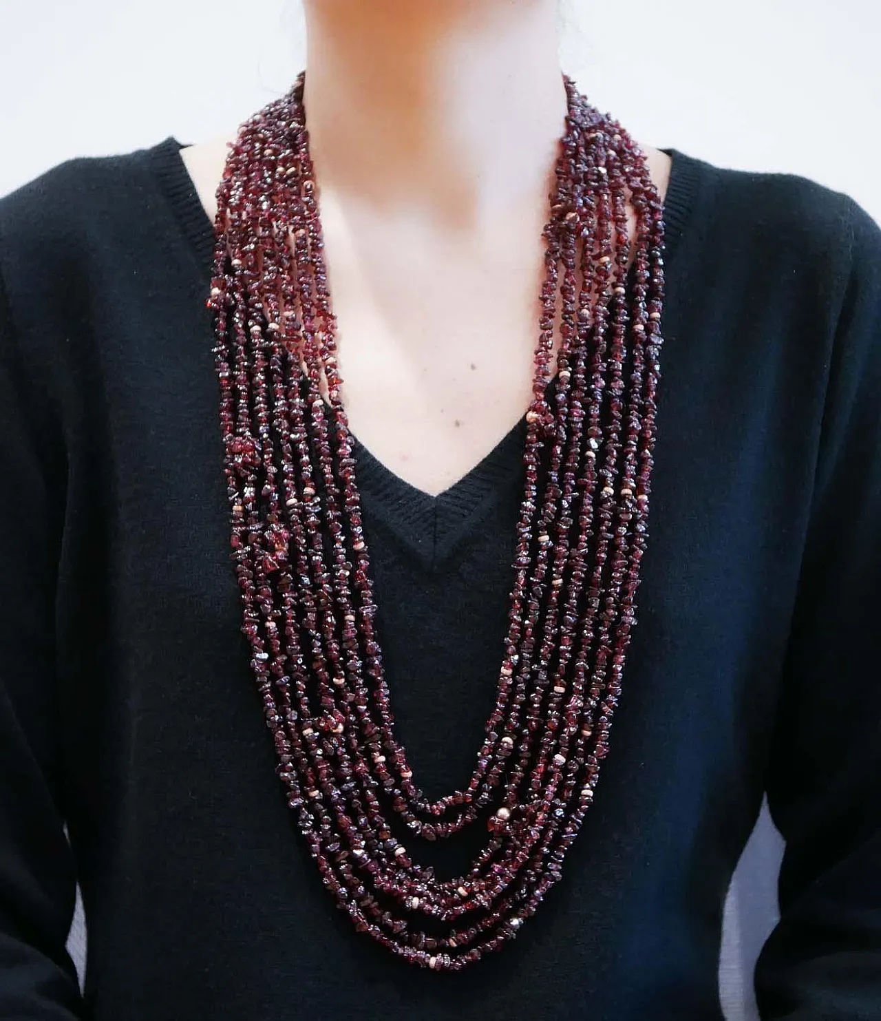 Garnets, multi-strands necklace, 1970s 6