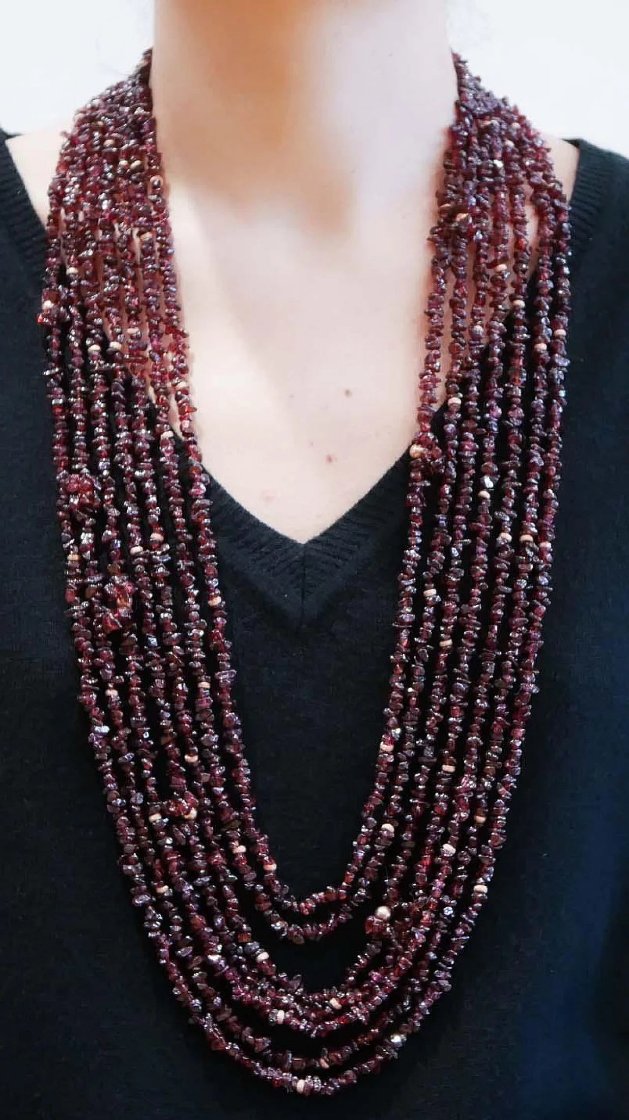 Garnets, multi-strands necklace, 1970s 7