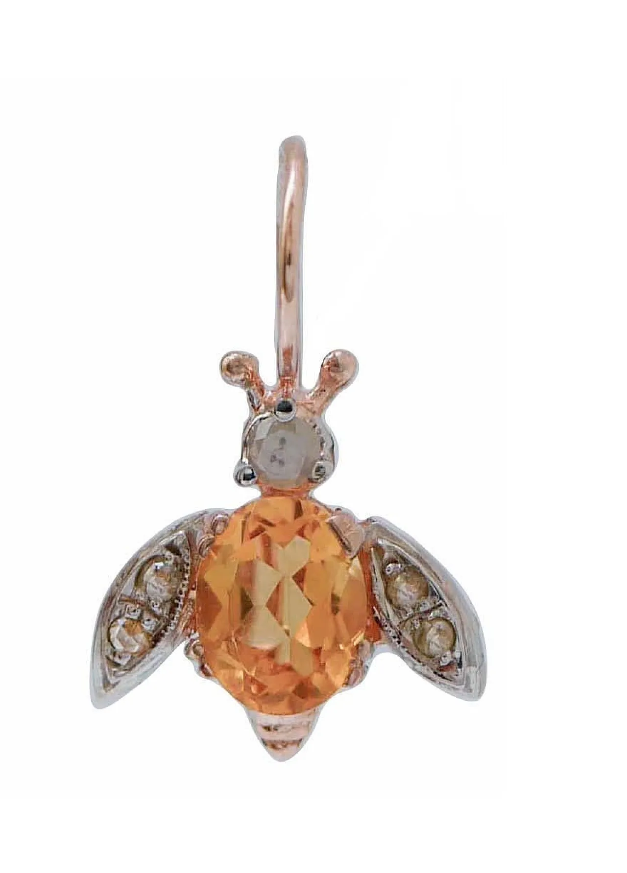 Orecchini con topazi, diamanti, oro rosa e argento, anni '50 2