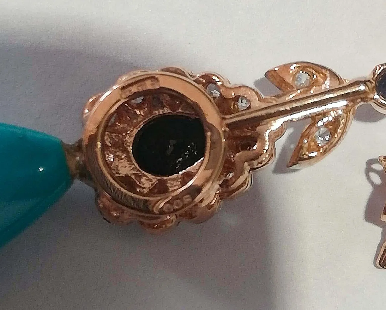 Orecchini in turchese, zaffiri, diamanti, oro e argento, anni 2000 6