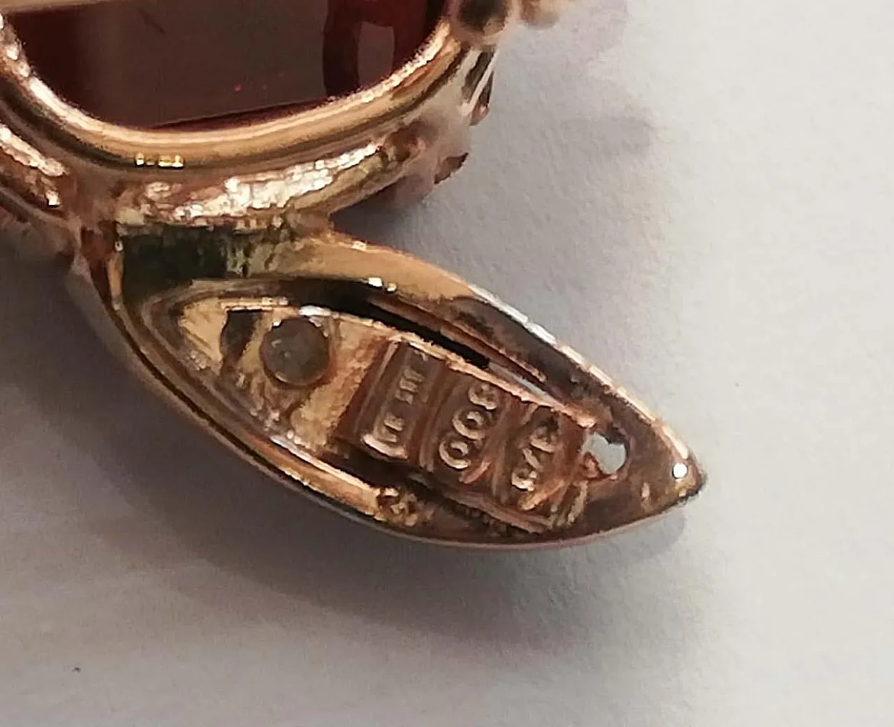 Gold and silver earrings with garnets, peridots, diamonds, 1950s 6