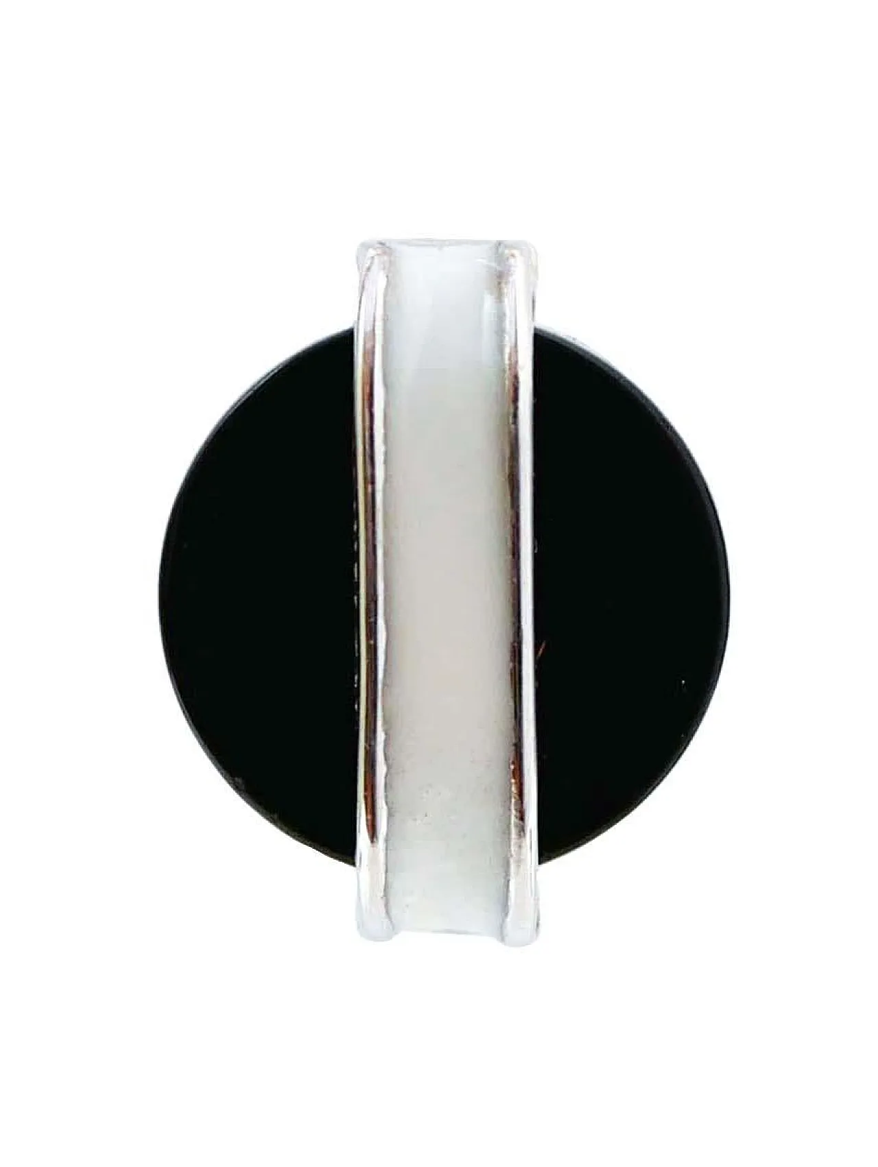 Enamel, black agate, platinum earrings, 1960s 2