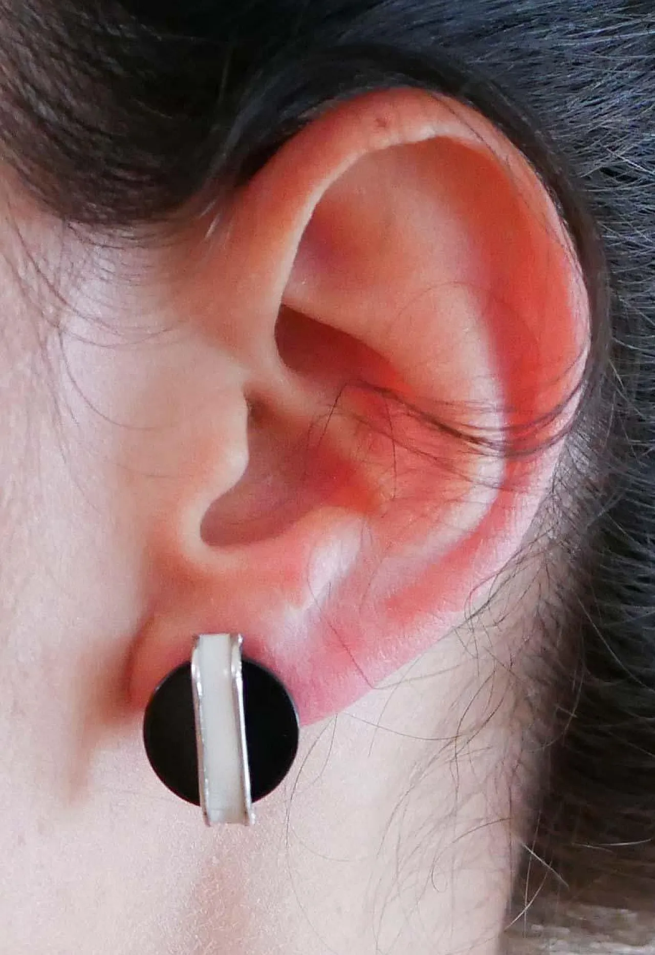Enamel, black agate, platinum earrings, 1960s 5