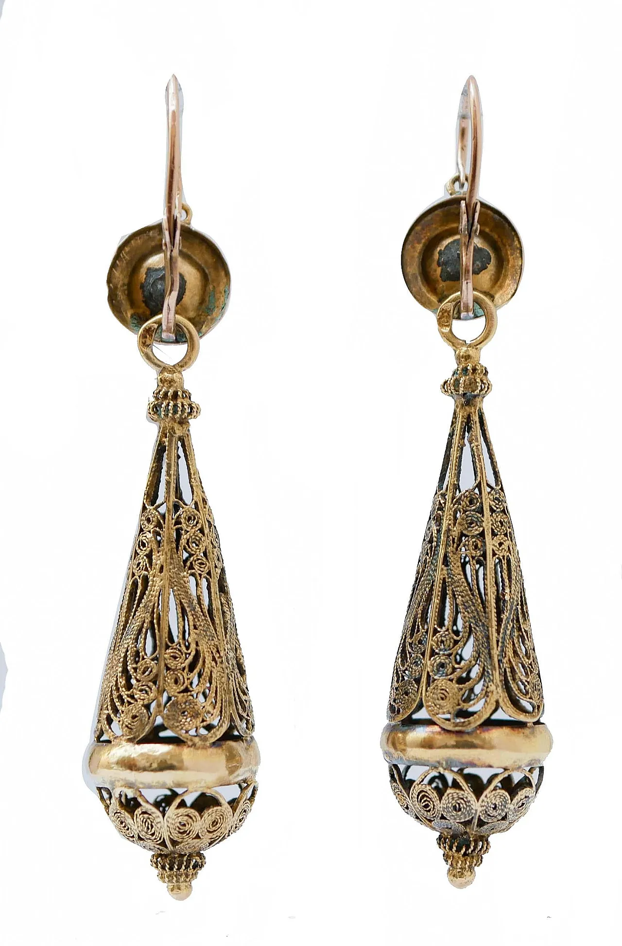 Orecchini pendenti in oro giallo, anni '50 3