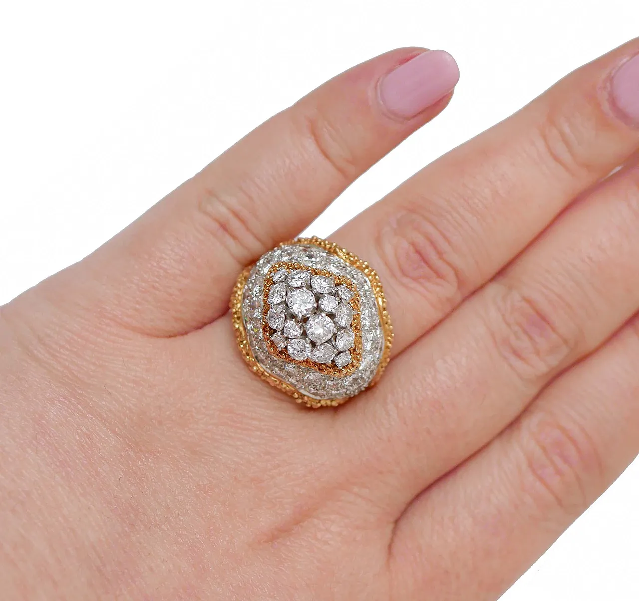 Diamond ring, 18K yellow gold and platinum, 1950s 5